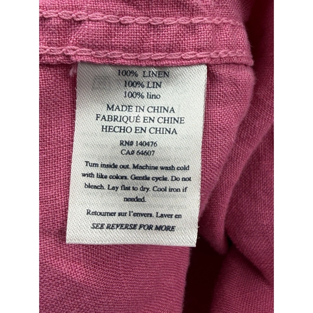 Faherty Laguna 100% Linen Long Sleeve Relaxed Button-Up Shirt Pink Women's Small - Picture 7 of 11